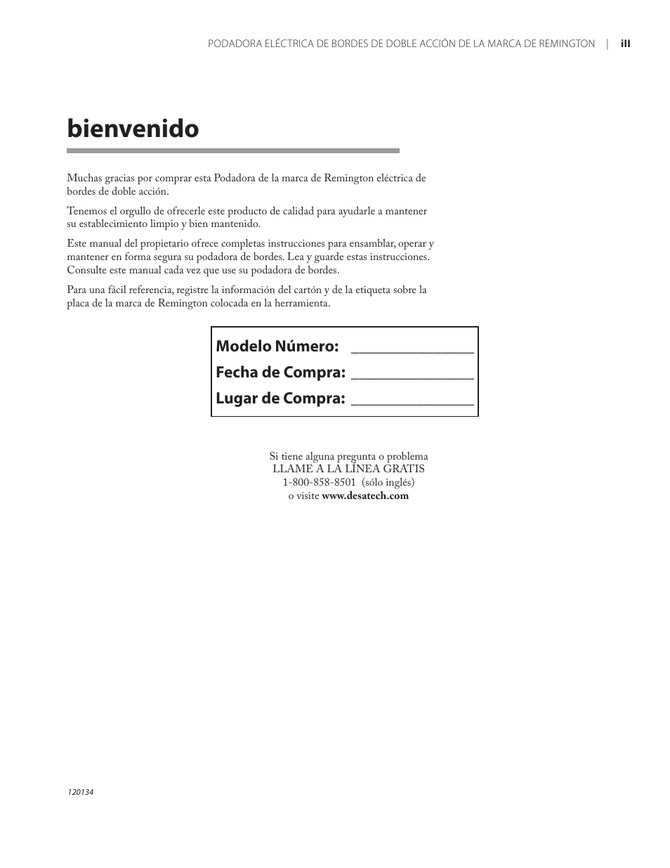 Bienvenido | Remington Power Tools HT5024PHT User Manual | Page 17 / 40