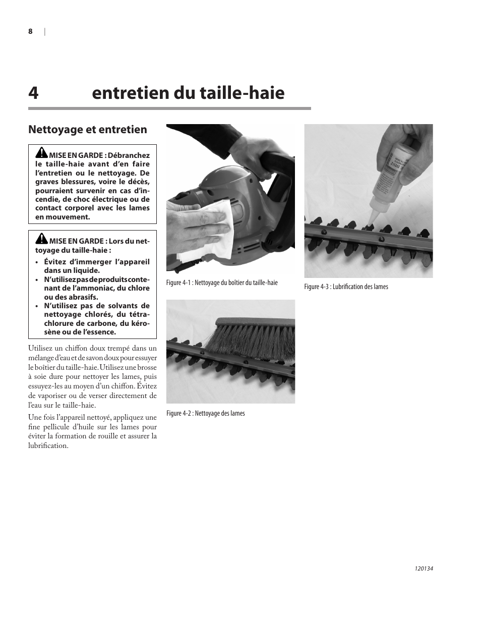 4entretien du taille-haie, Nettoyage et entretien | Remington Power Tools HT5024PHT User Manual | Page 38 / 40