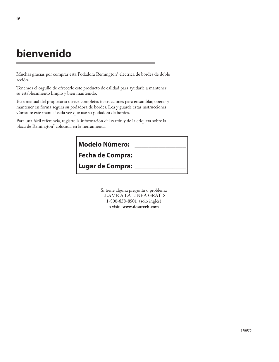 Bienvenido | Remington Power Tools HT3218A User Manual | Page 18 / 40