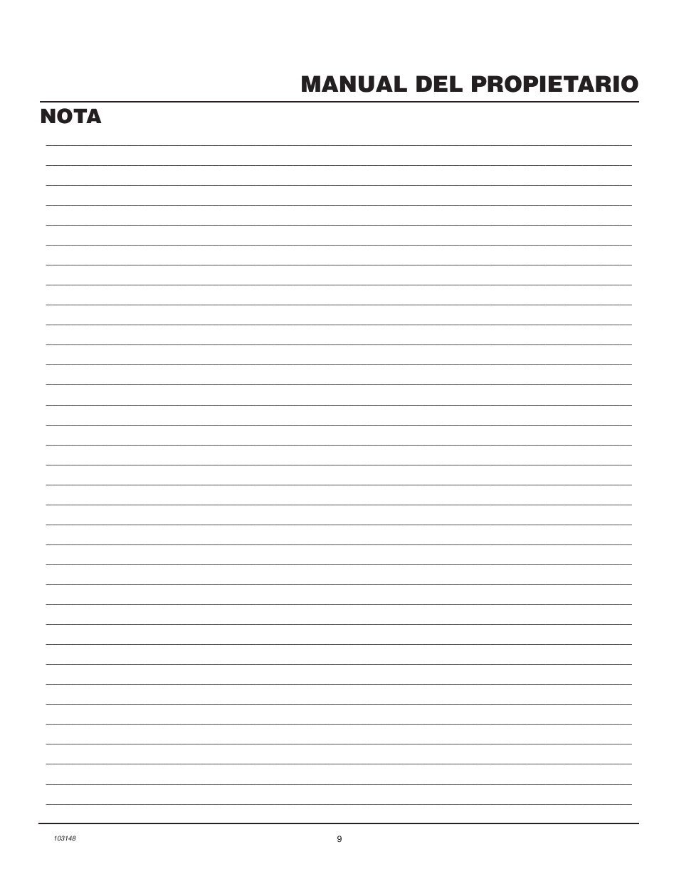 Manual del propietario, Nota | Remington Power Tools LNT-2 User Manual | Page 17 / 18