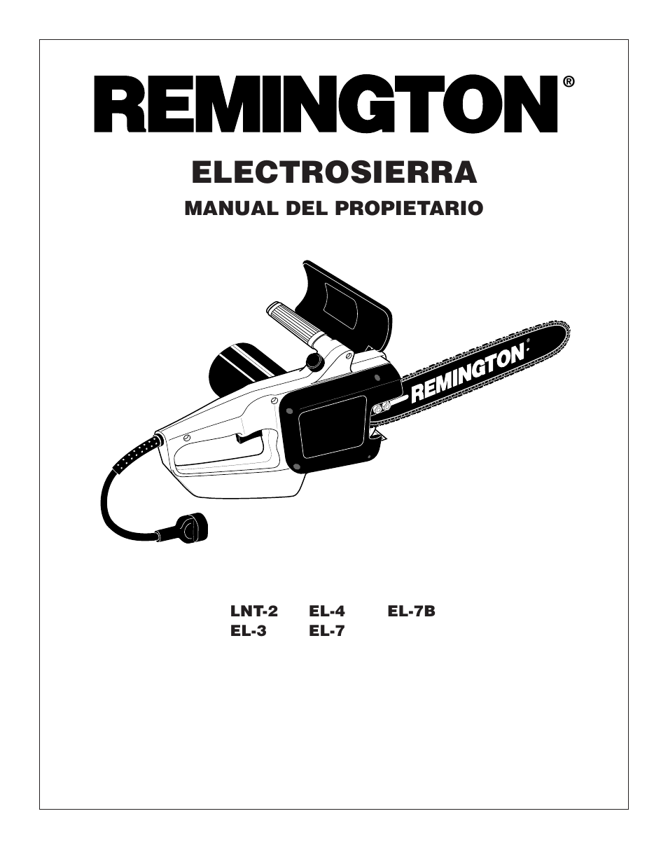 Electrosierra, Manual del propietario | Remington Power Tools LNT-2 User Manual | Page 9 / 18