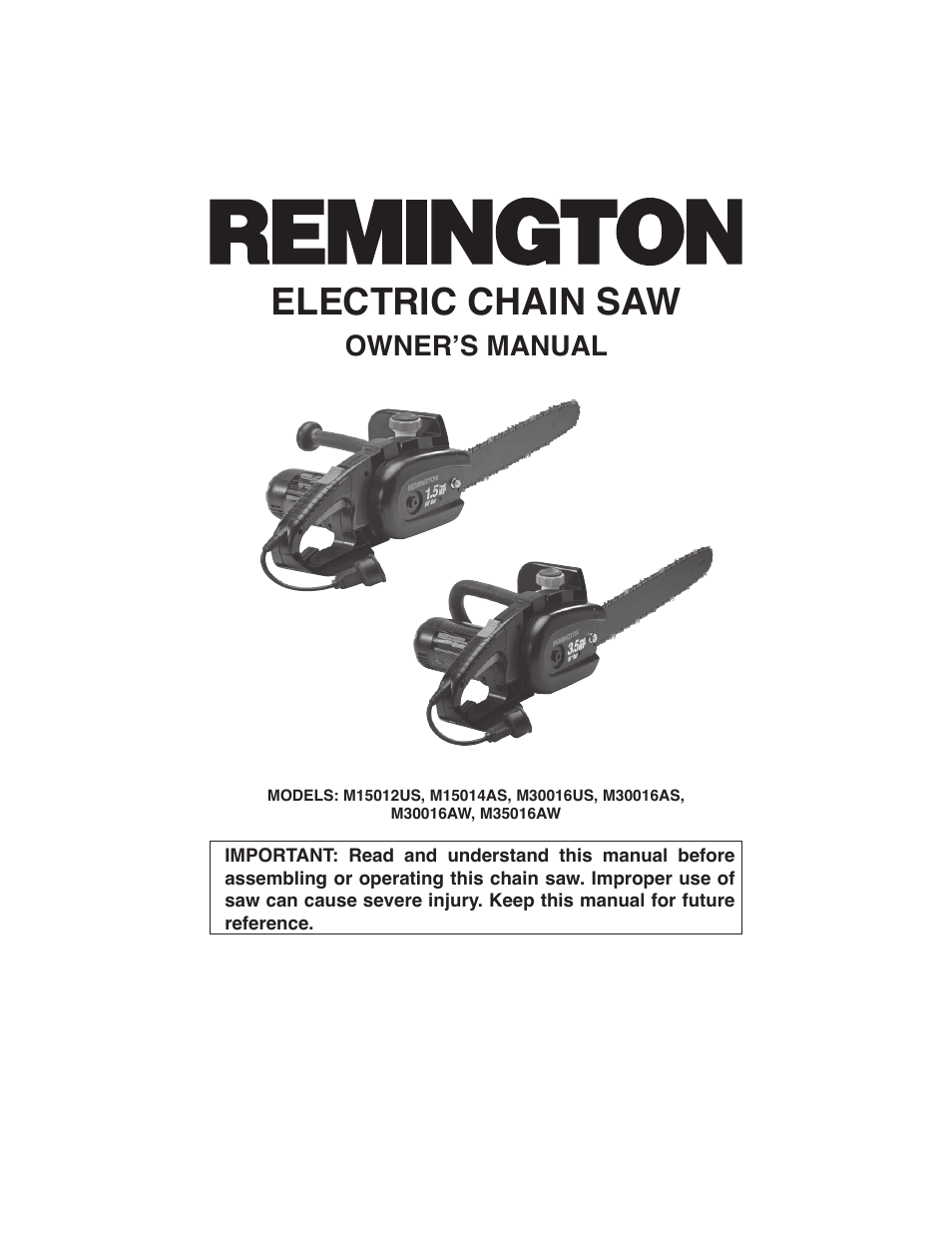 Remington Power Tools M15014AS User Manual | 76 pages