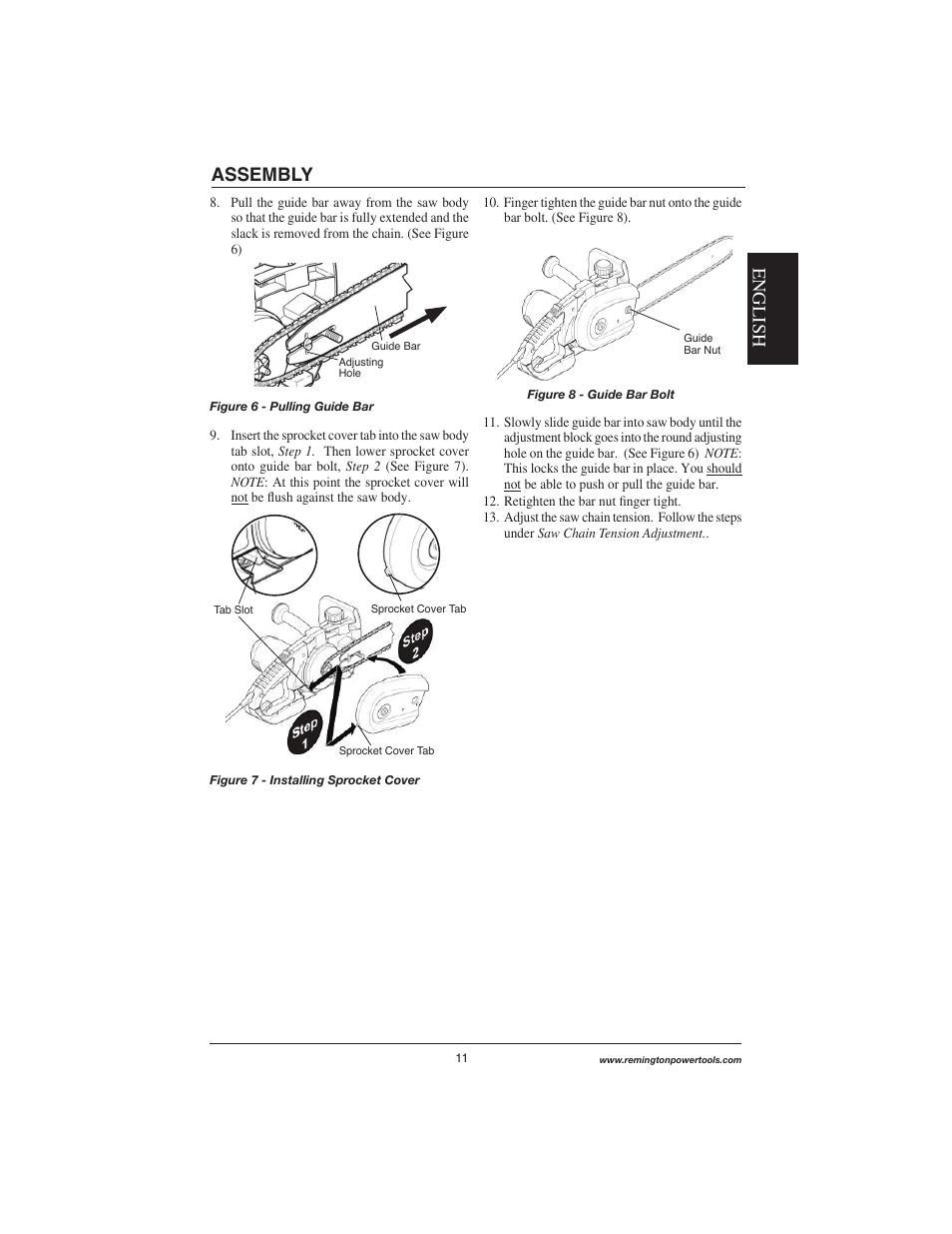 English, Assembly | Remington Power Tools M15014AS User Manual | Page 11 / 76