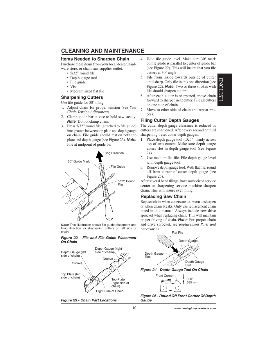 English, Cleaning and maintenance | Remington Power Tools M15014AS User Manual | Page 19 / 76