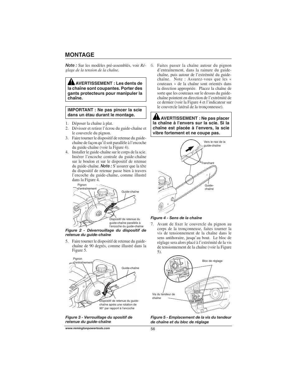 Montage | Remington Power Tools M15014AS User Manual | Page 56 / 76