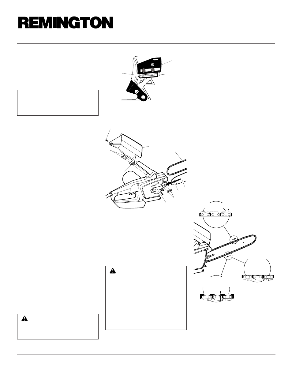 Electric chain saw, Assembly instructions, Saw chain tension adjustment | Remington Power Tools EL-3 User Manual | Page 4 / 12