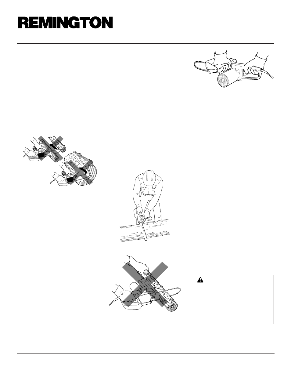 Electric chain saw, Operating instructions | Remington Power Tools EL-3 User Manual | Page 6 / 12