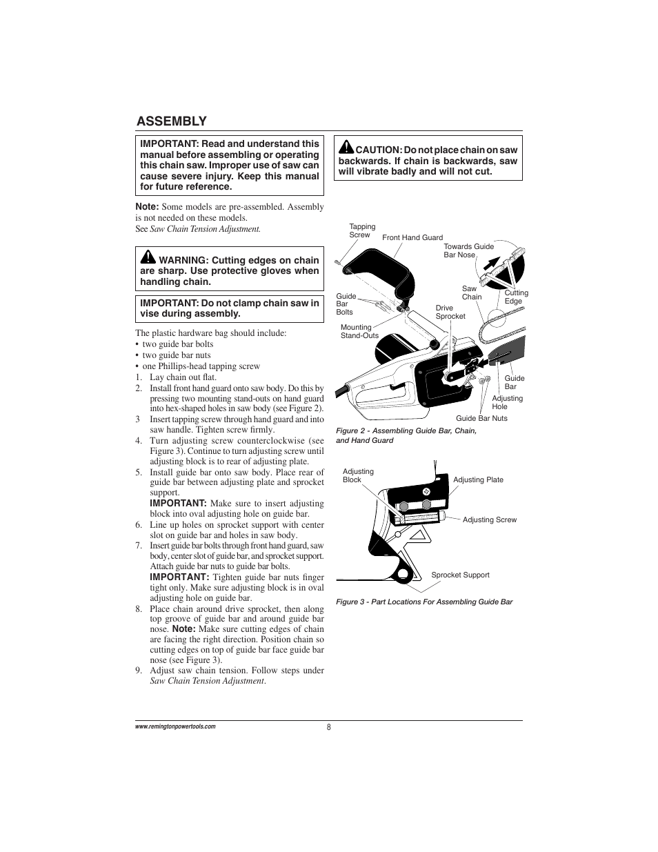 Assembly | Remington Power Tools ES1512US User Manual | Page 8 / 60