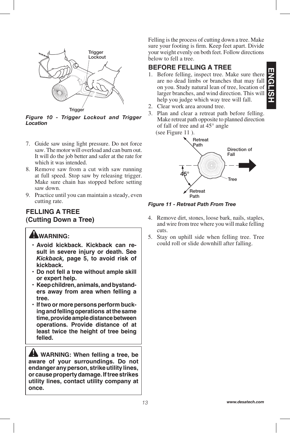 English | Remington Power Tools 104317 User Manual | Page 13 / 76