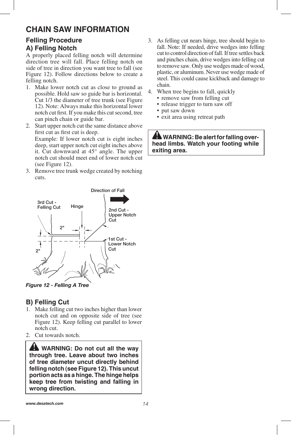 Chain saw information | Remington Power Tools 104317 User Manual | Page 14 / 76