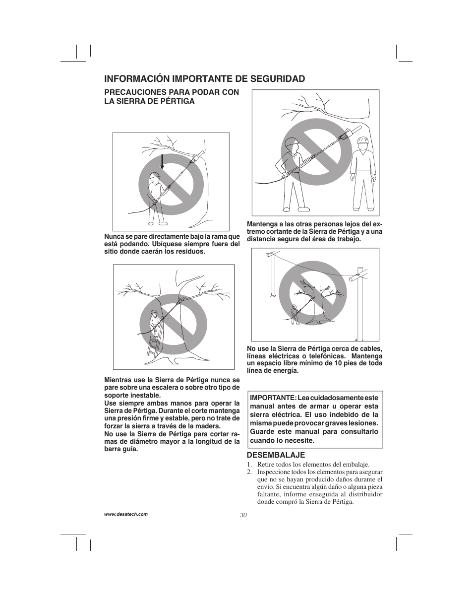 Información importante de seguridad | Remington Power Tools 104317 User Manual | Page 30 / 76