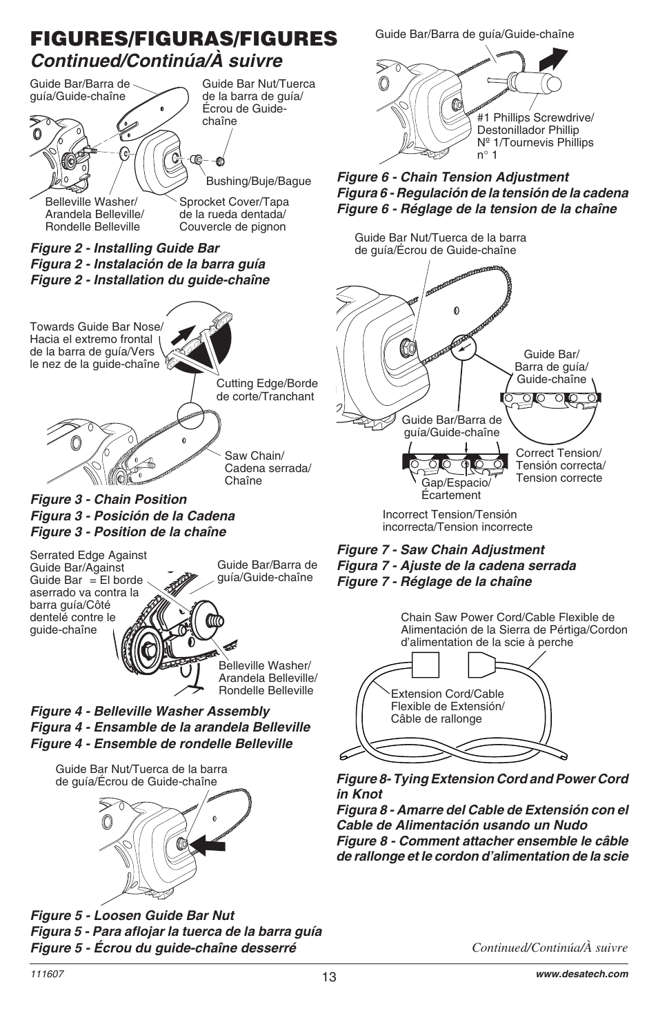 Figures/figuras/figures, Continued/continúa/à suivre | Remington Power Tools BRANCH WIZARD DPS-1: 111409-01 User Manual | Page 13 / 40