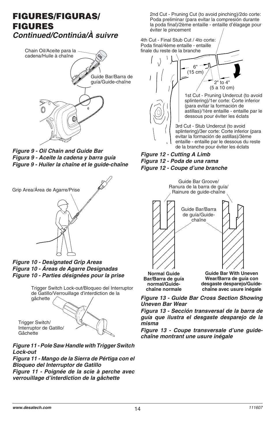 Figures/figuras/ figures, Continued/continúa/à suivre | Remington Power Tools BRANCH WIZARD DPS-1: 111409-01 User Manual | Page 14 / 40