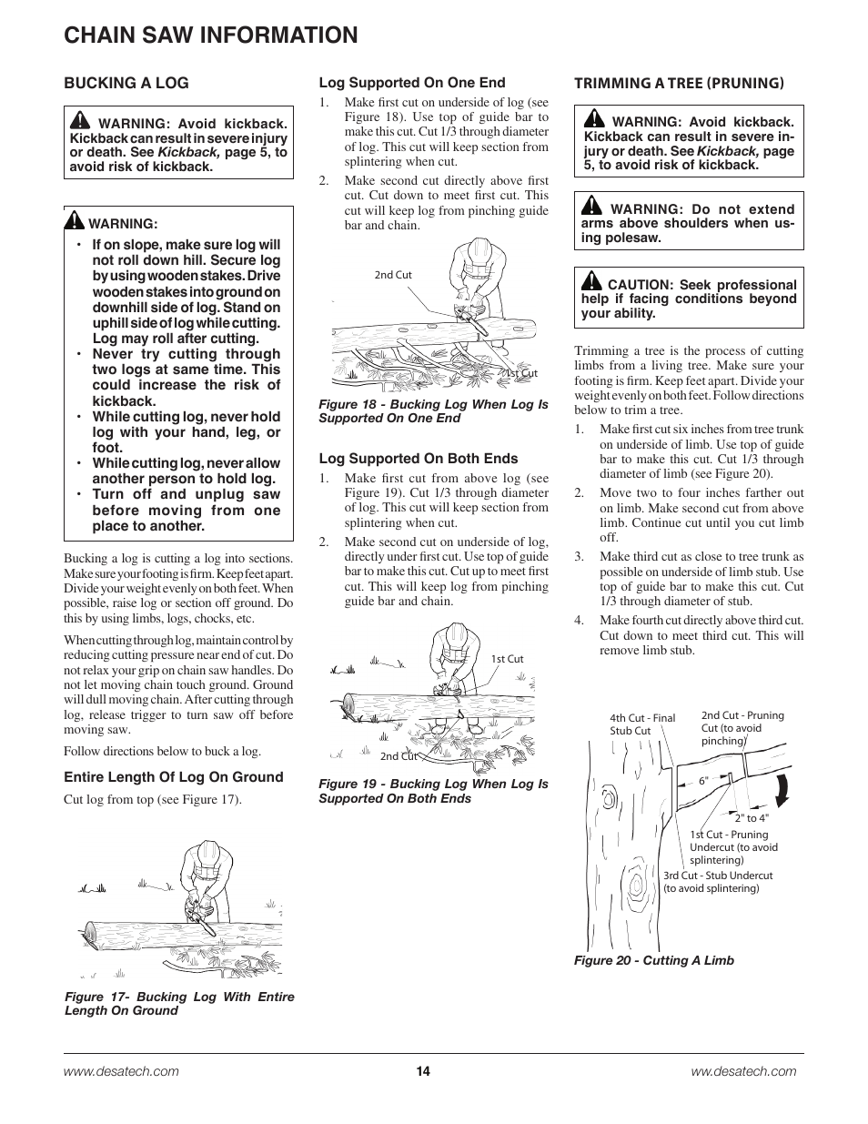 Chain saw information | Remington Power Tools 18 Volt Cordless BS188A User Manual | Page 14 / 46