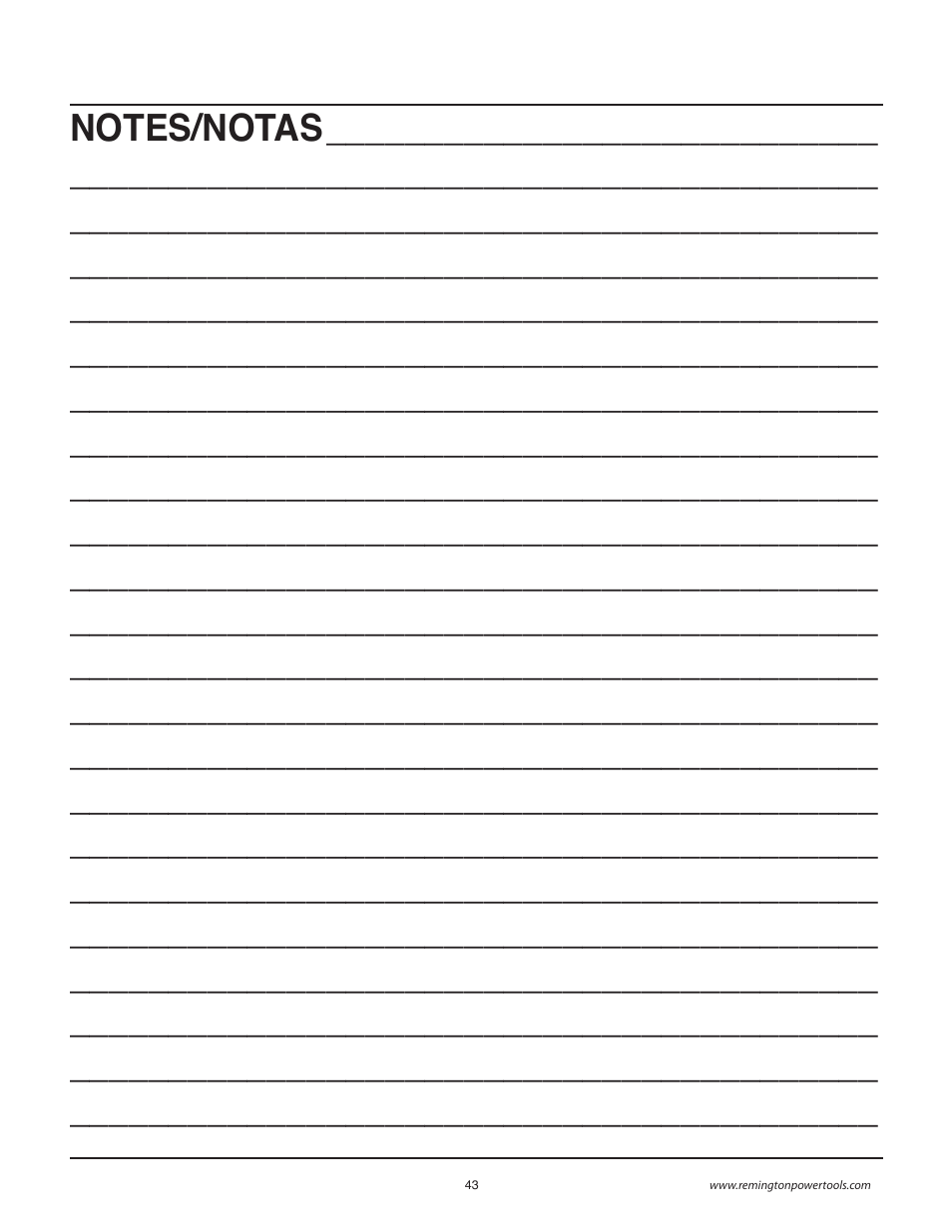 Remington Power Tools BS1812A User Manual | Page 43 / 44