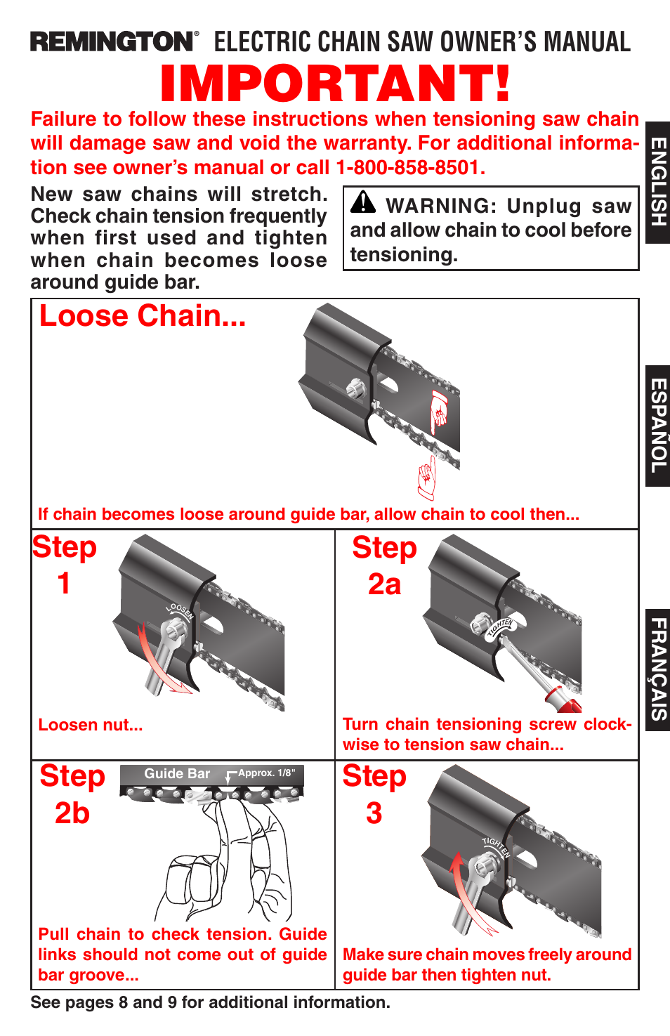 Remington Power Tools Electric Chain Saw User Manual | 72 pages