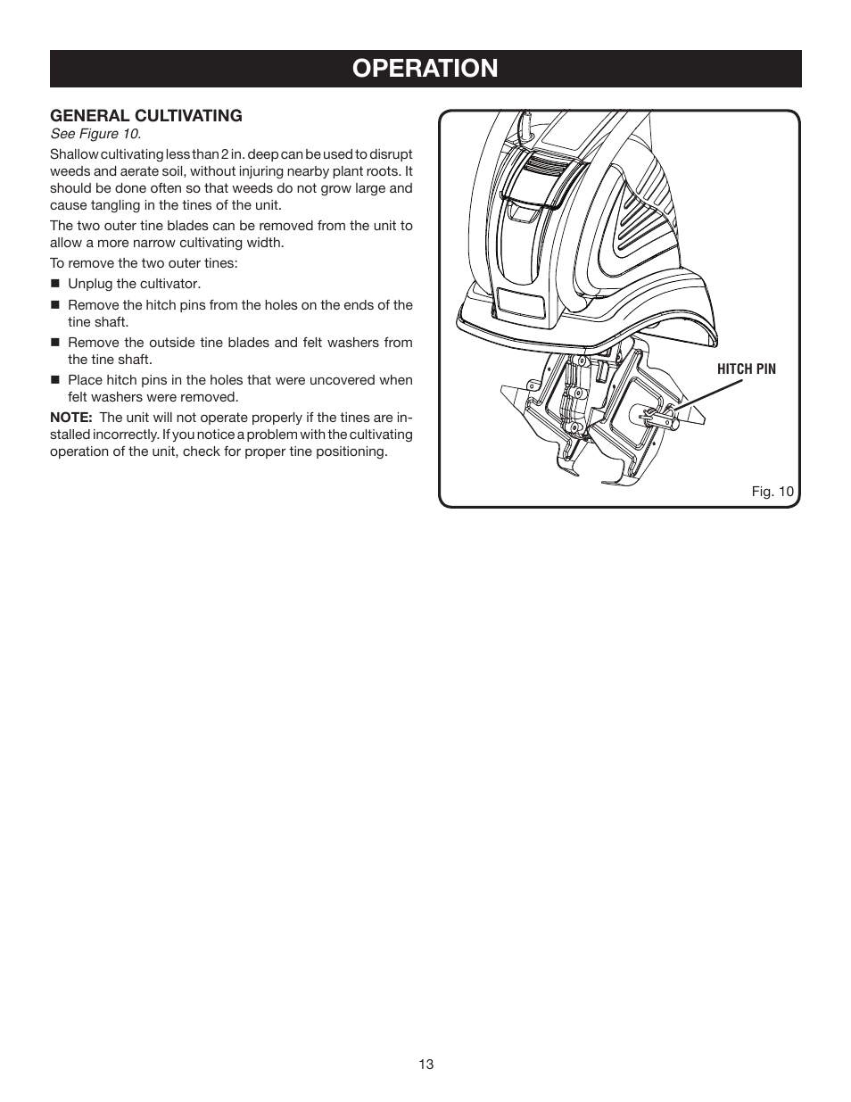 Operation | Ryobi RY46501A User Manual | Page 13 / 16