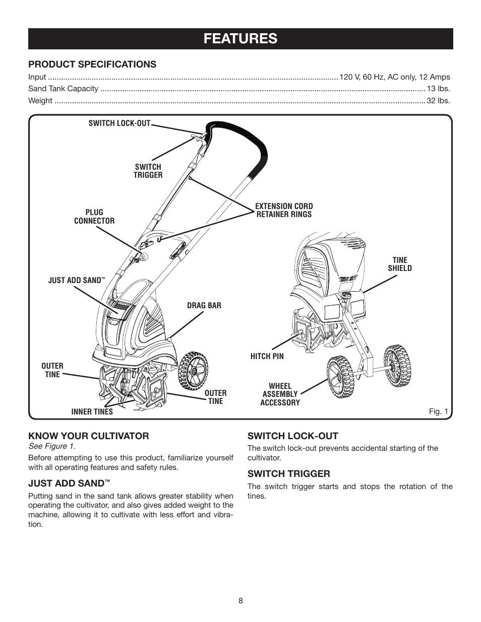 Features | Ryobi RY46501A User Manual | Page 8 / 16