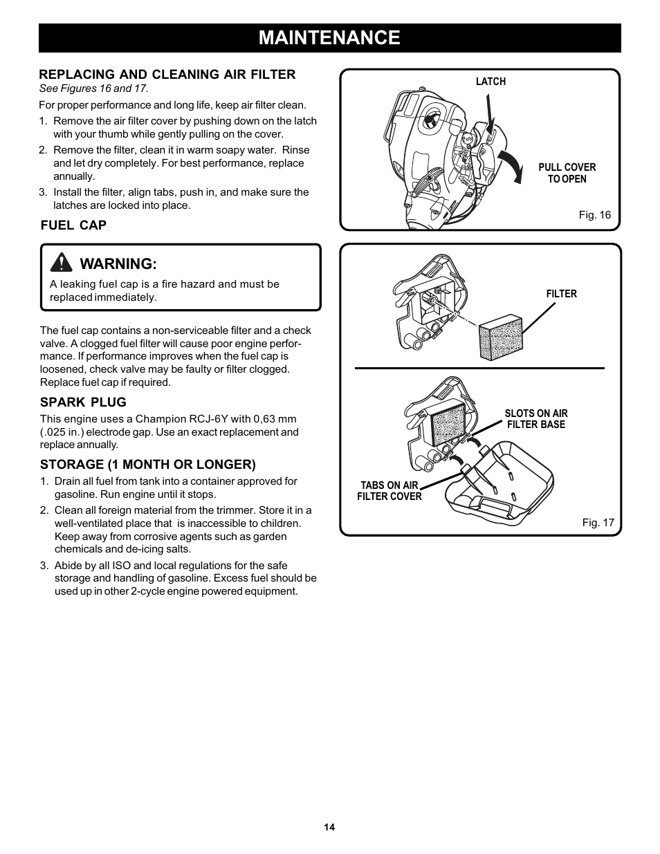 Maintenance, Warning | Ryobi PLT3043E User Manual | Page 14 / 18