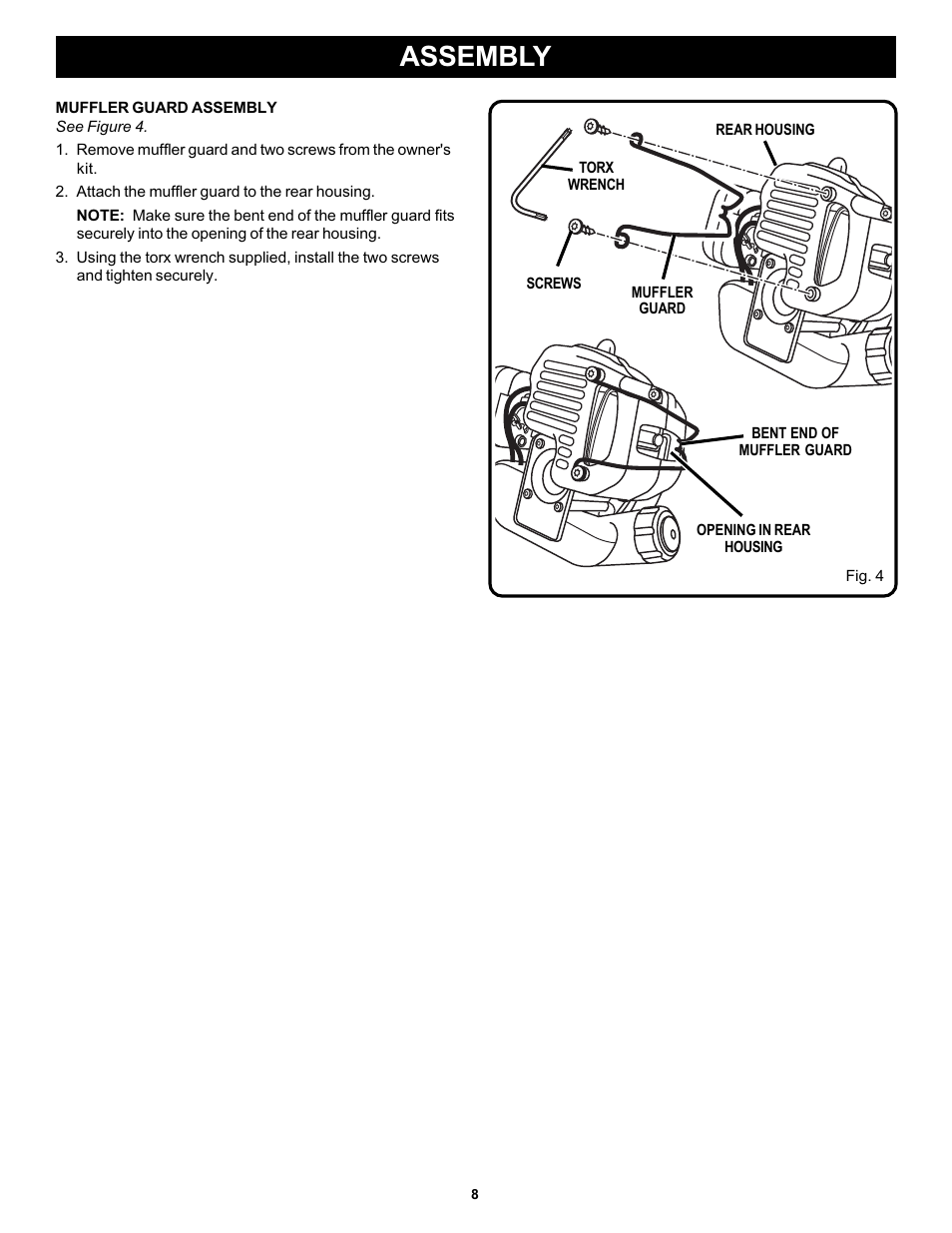 Assembly | Ryobi PLT3043E User Manual | Page 8 / 18