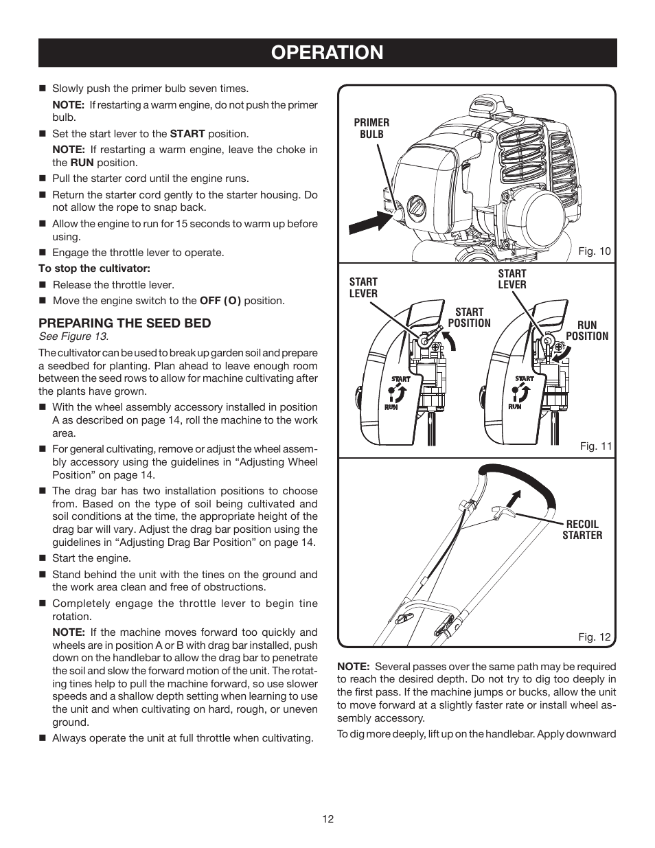 Operation | Ryobi RY60511A User Manual | Page 12 / 22