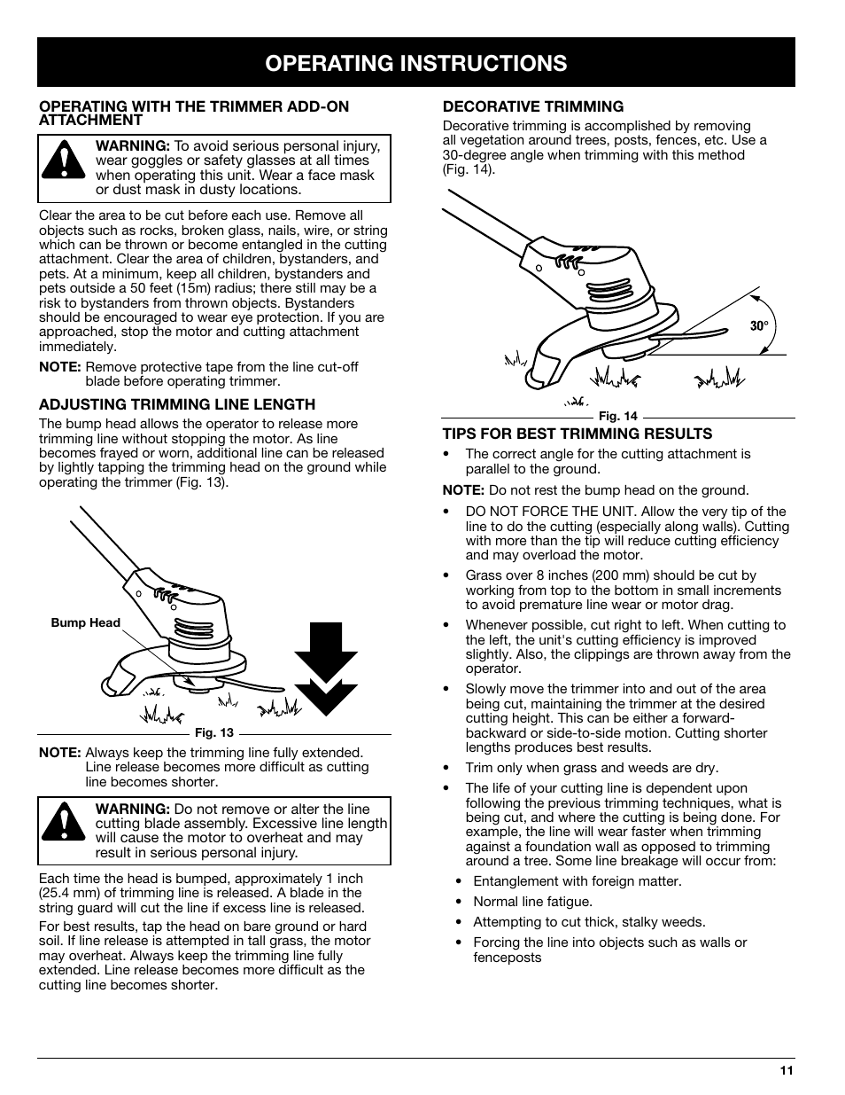 Operating instructions | Ryobi 155VP User Manual | Page 11 / 18