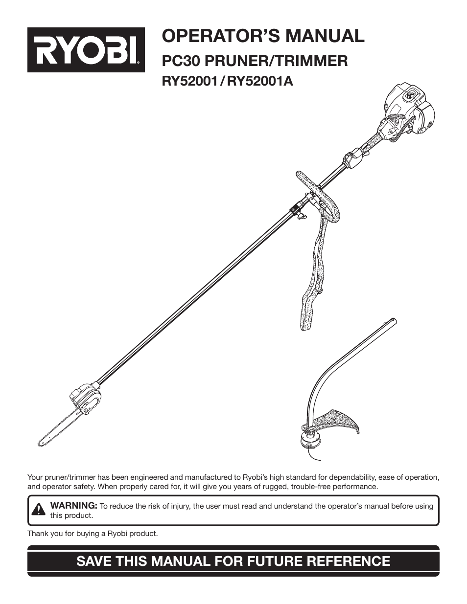 Ryobi RY52001 User Manual | 26 pages