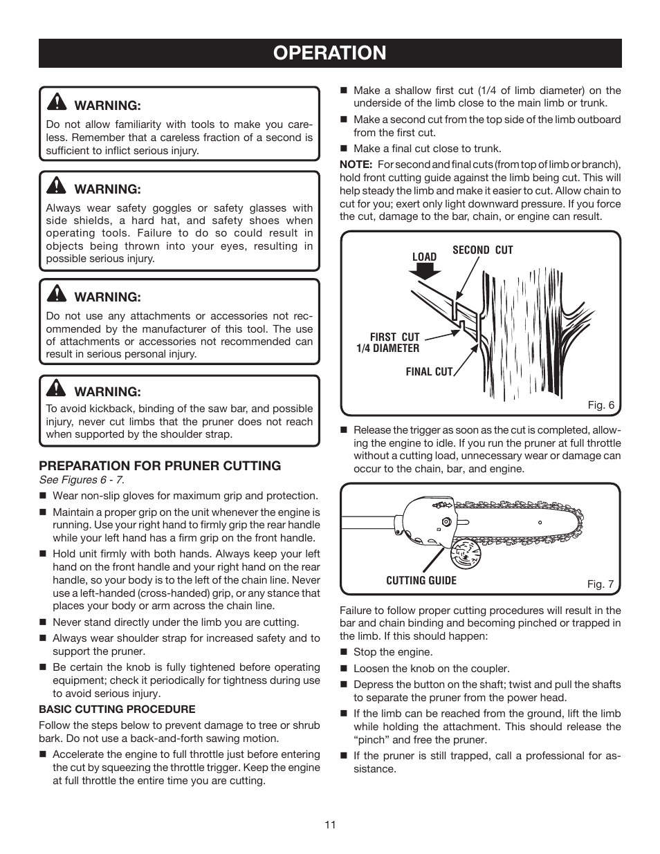 Operation | Ryobi RY52001 User Manual | Page 11 / 26