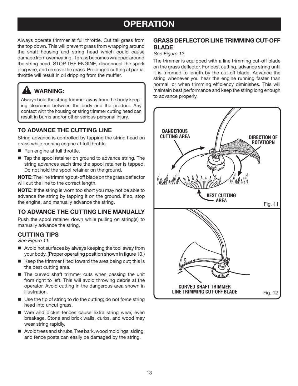 Operation | Ryobi RY52001 User Manual | Page 13 / 26