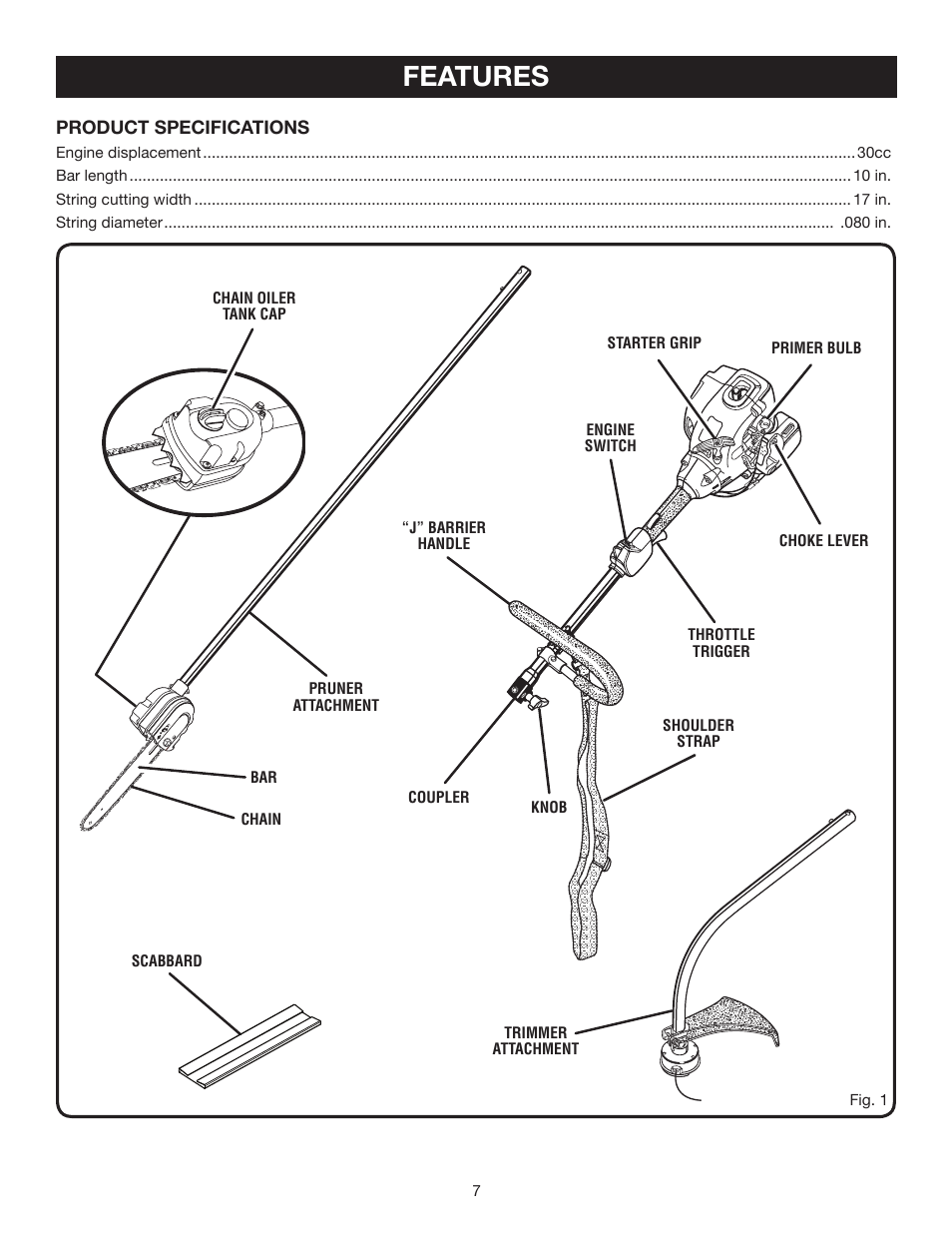 Features | Ryobi RY52001 User Manual | Page 7 / 26