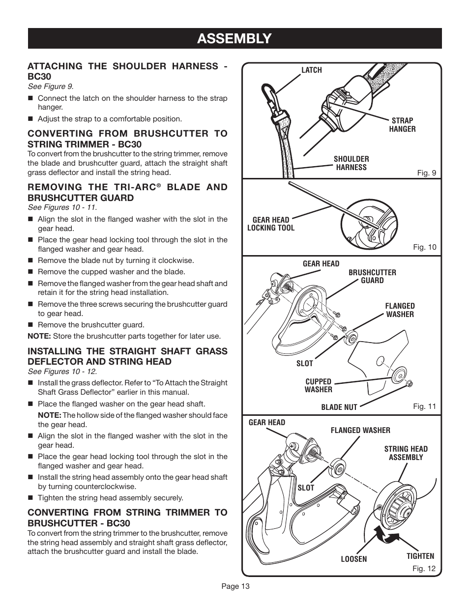 Assembly | Ryobi CS30 RY30020A User Manual | Page 13 / 26