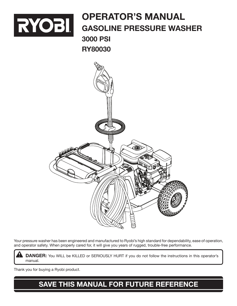 Ryobi 3000 PSI User Manual | 26 pages