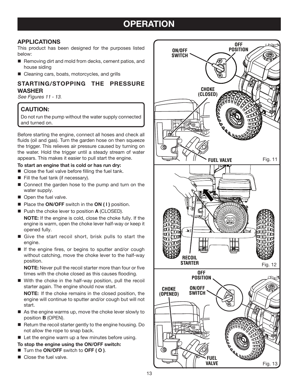 Operation | Ryobi 3000 PSI User Manual | Page 13 / 26