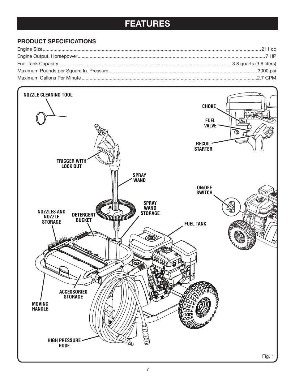 Features | Ryobi 3000 PSI User Manual | Page 7 / 26