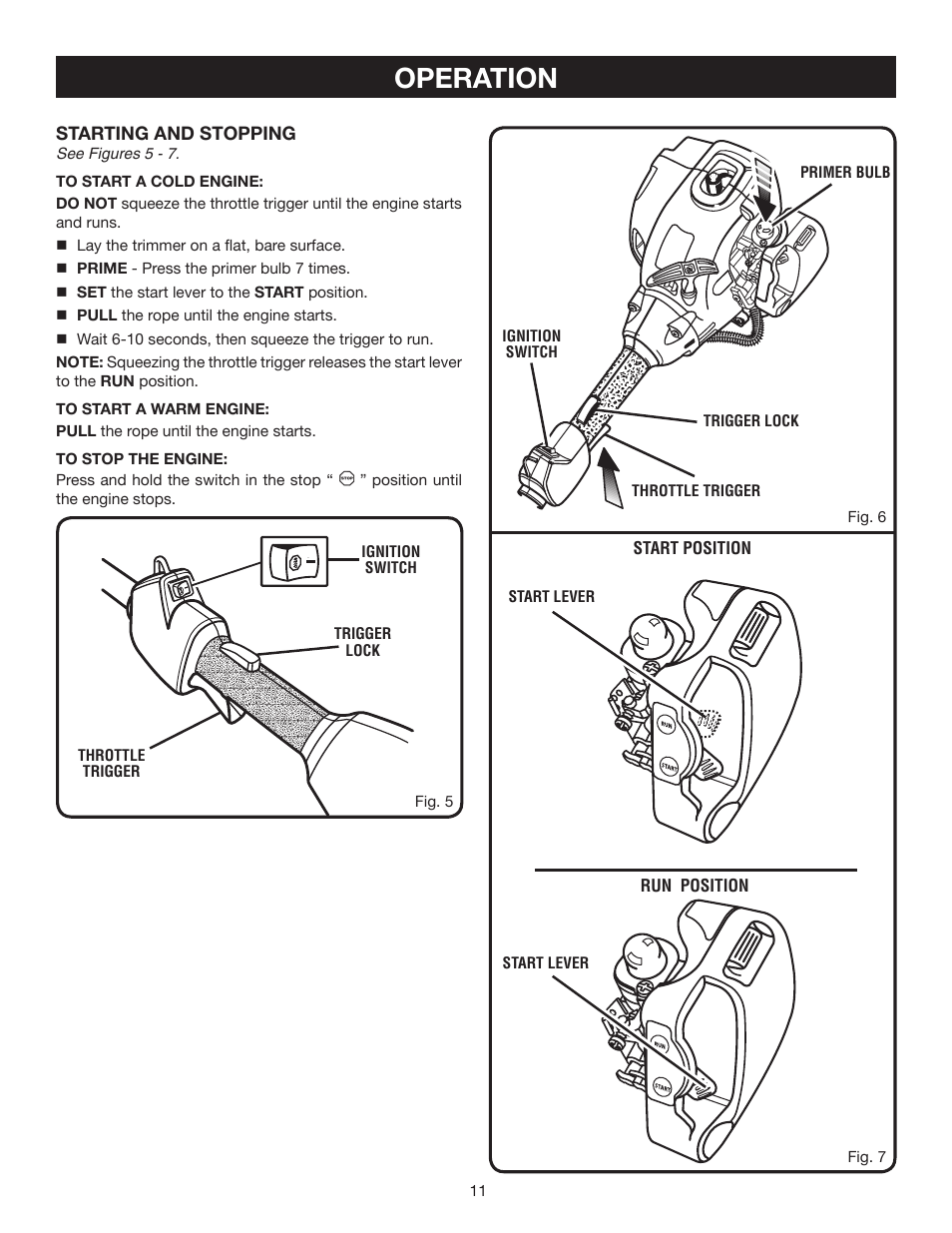 Operation | Ryobi RY30130 User Manual | Page 11 / 24