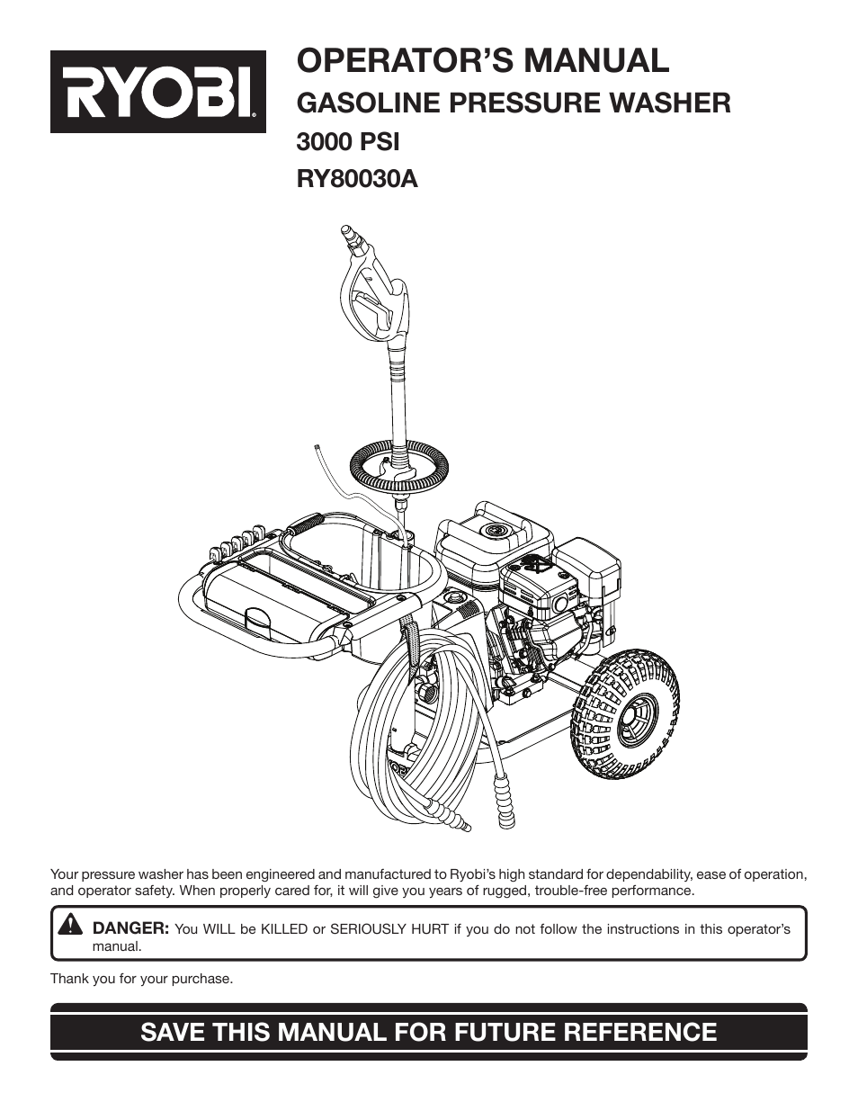 Ryobi RY80030A User Manual | 26 pages