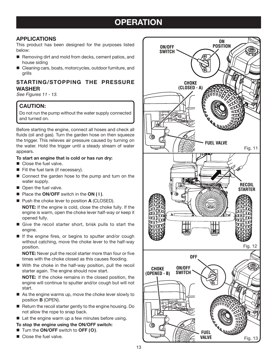 Operation | Ryobi RY80030A User Manual | Page 13 / 26