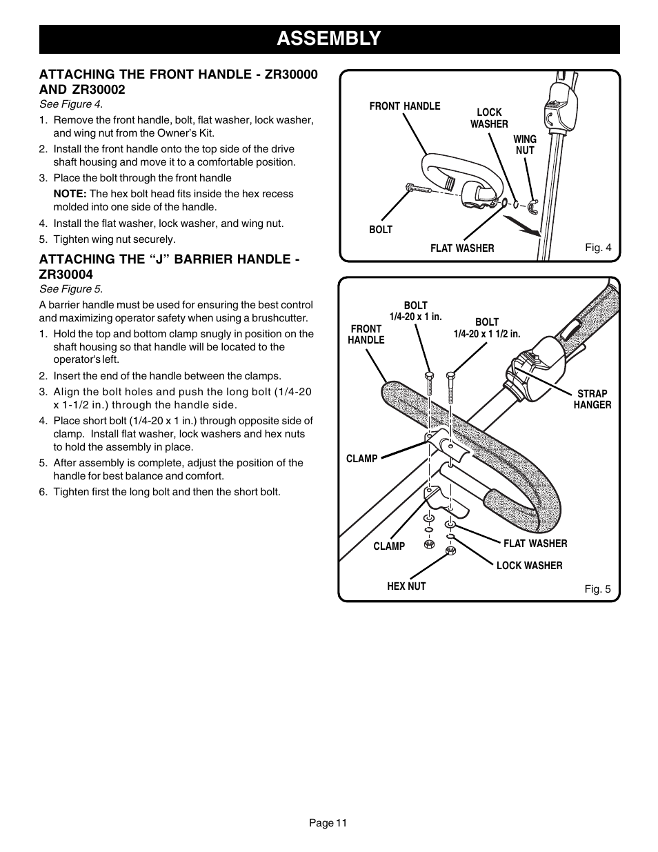 Assembly | Ryobi CS30 ZR30000 User Manual | Page 11 / 28