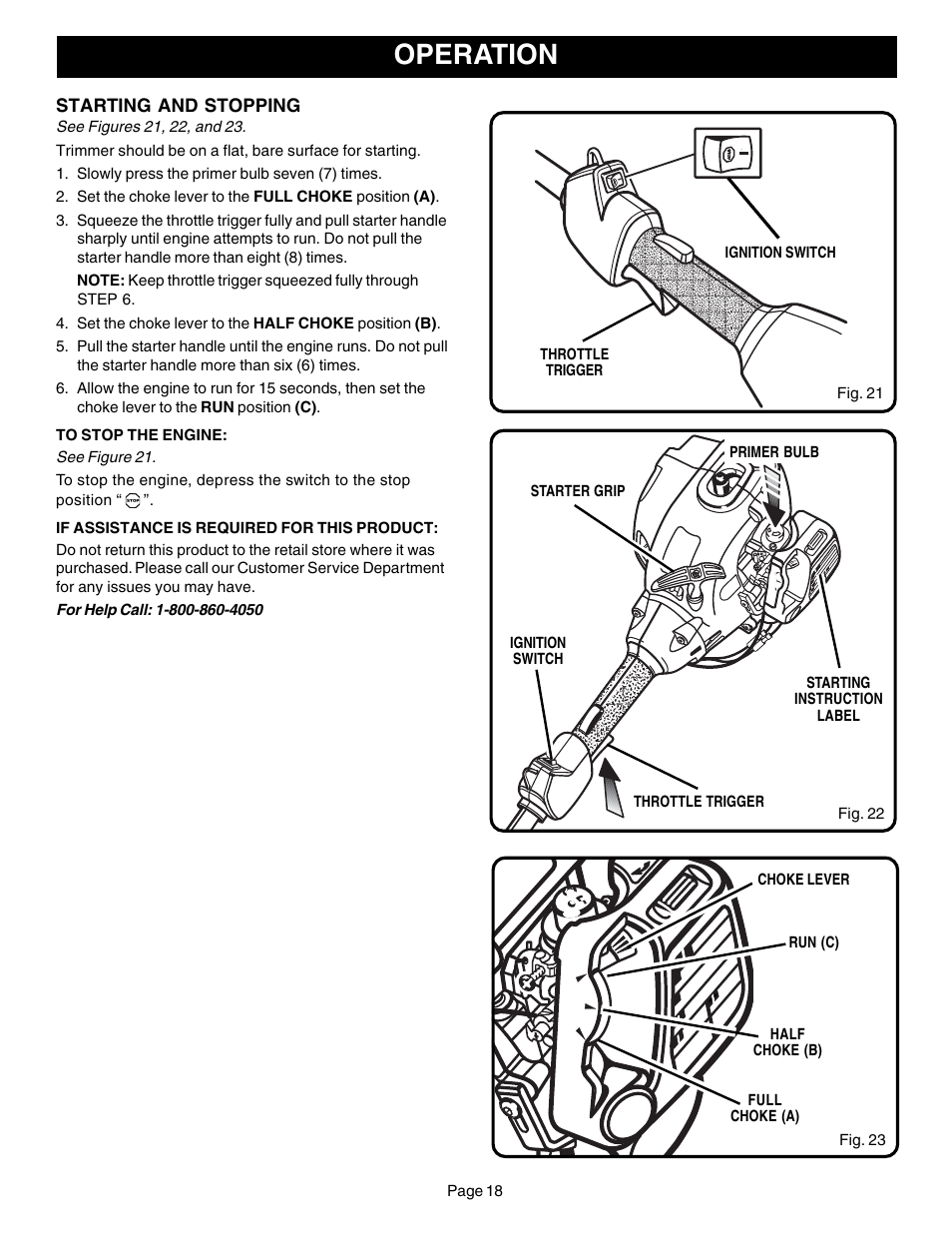 Operation | Ryobi CS30 ZR30000 User Manual | Page 18 / 28