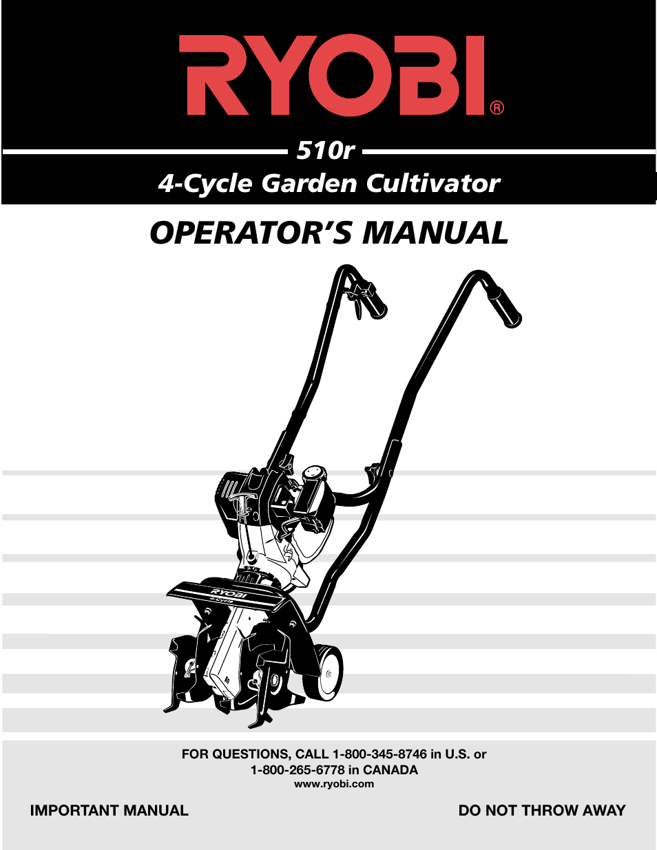 Ryobi 510r User Manual | 24 pages