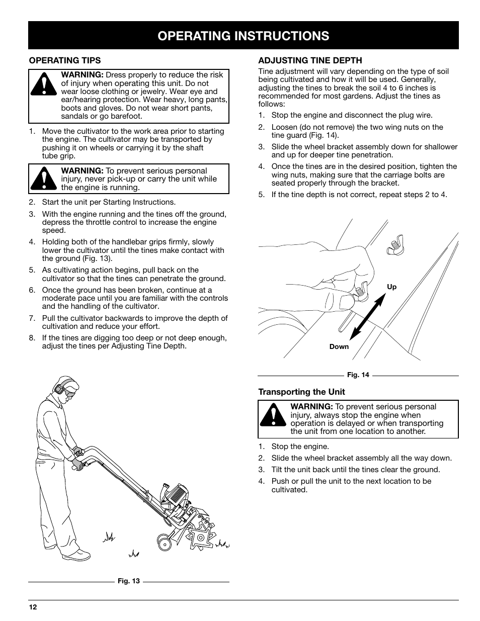 Operating instructions | Ryobi 510r User Manual | Page 12 / 24