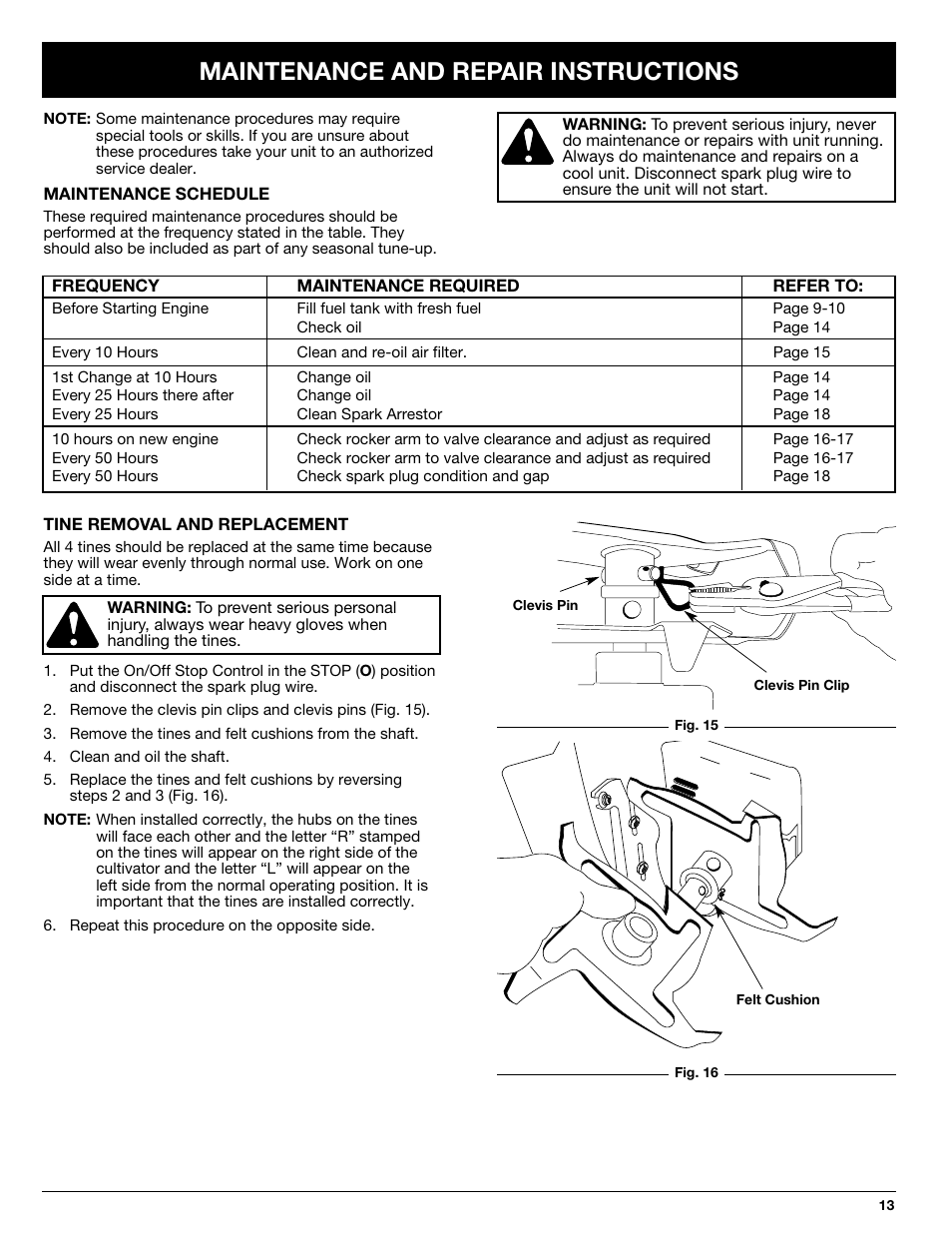 Maintenance and repair instructions | Ryobi 510r User Manual | Page 13 / 24