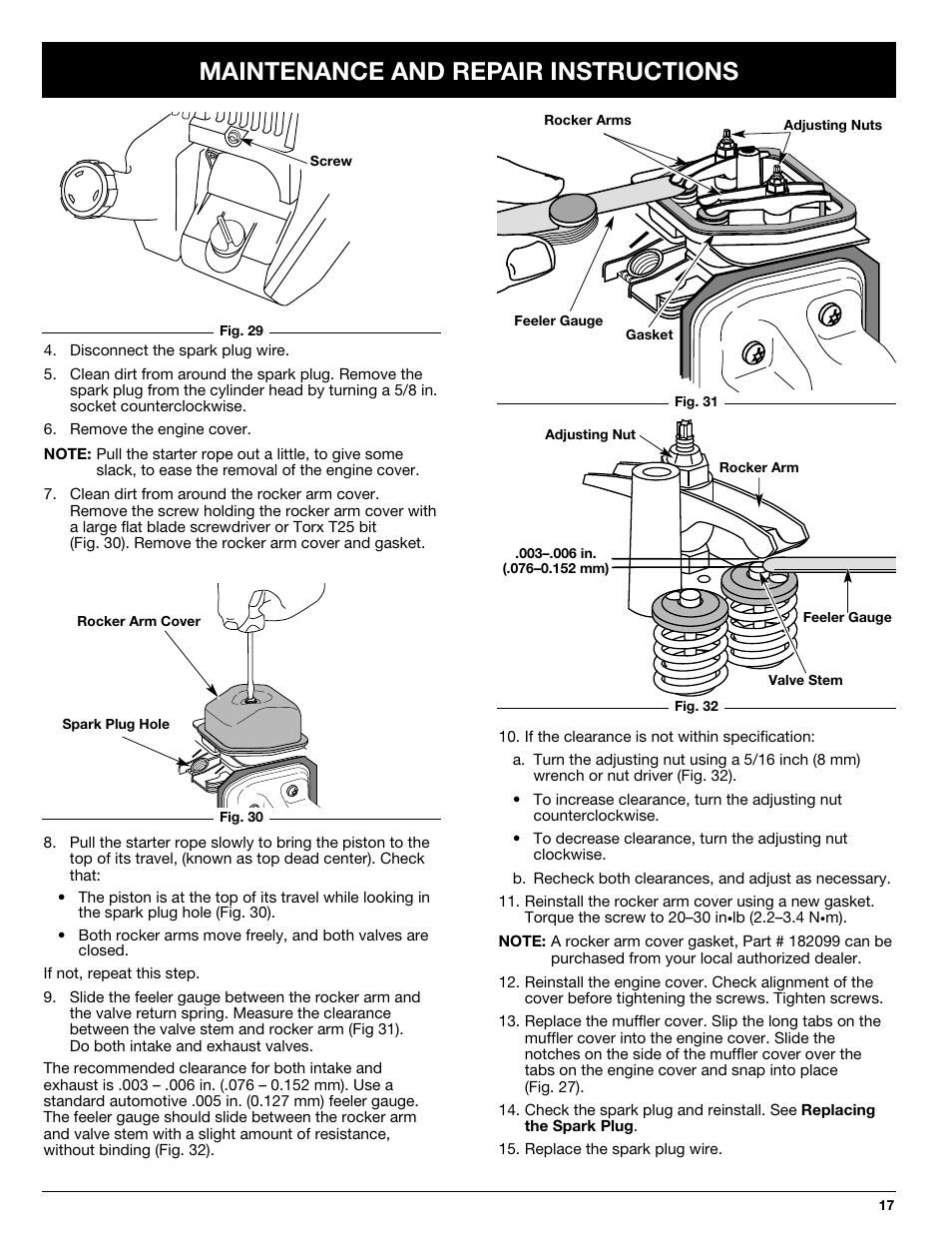 Maintenance and repair instructions | Ryobi 510r User Manual | Page 17 / 24