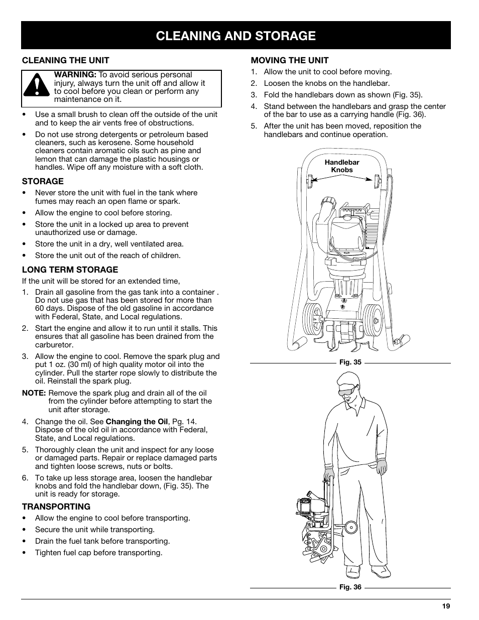 Cleaning and storage | Ryobi 510r User Manual | Page 19 / 24