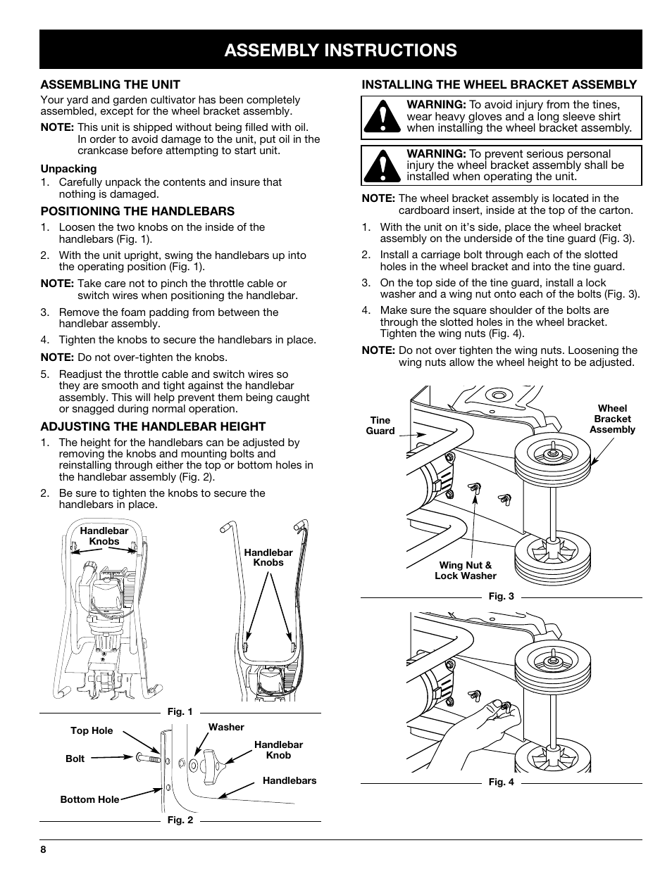 Assembly instructions | Ryobi 510r User Manual | Page 8 / 24