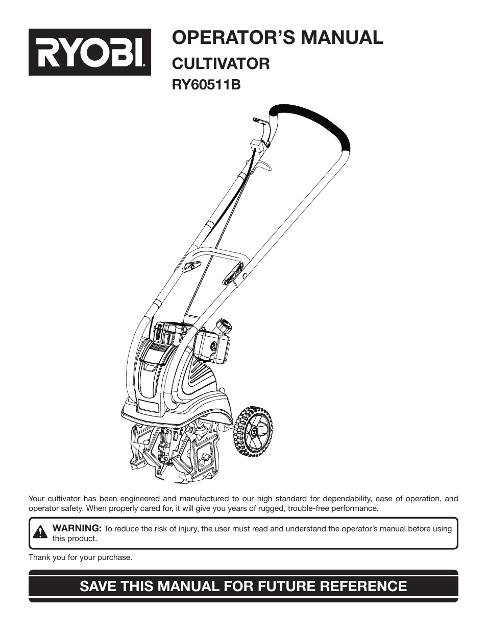 Ryobi RY60511B User Manual | 22 pages
