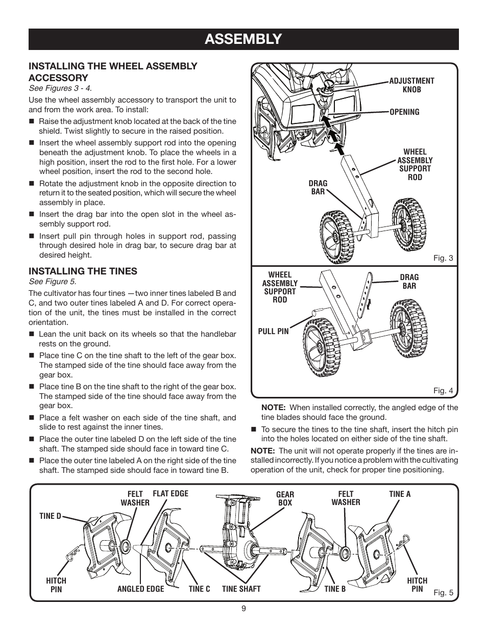 Assembly | Ryobi RY60511B User Manual | Page 9 / 22