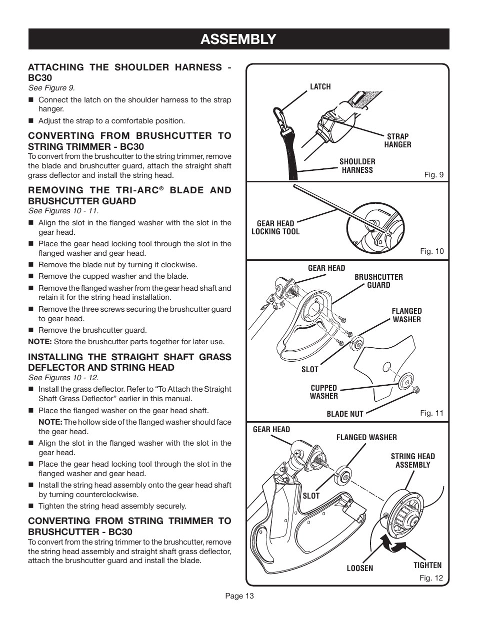 Assembly | Ryobi CS30 RY30020B User Manual | Page 13 / 26