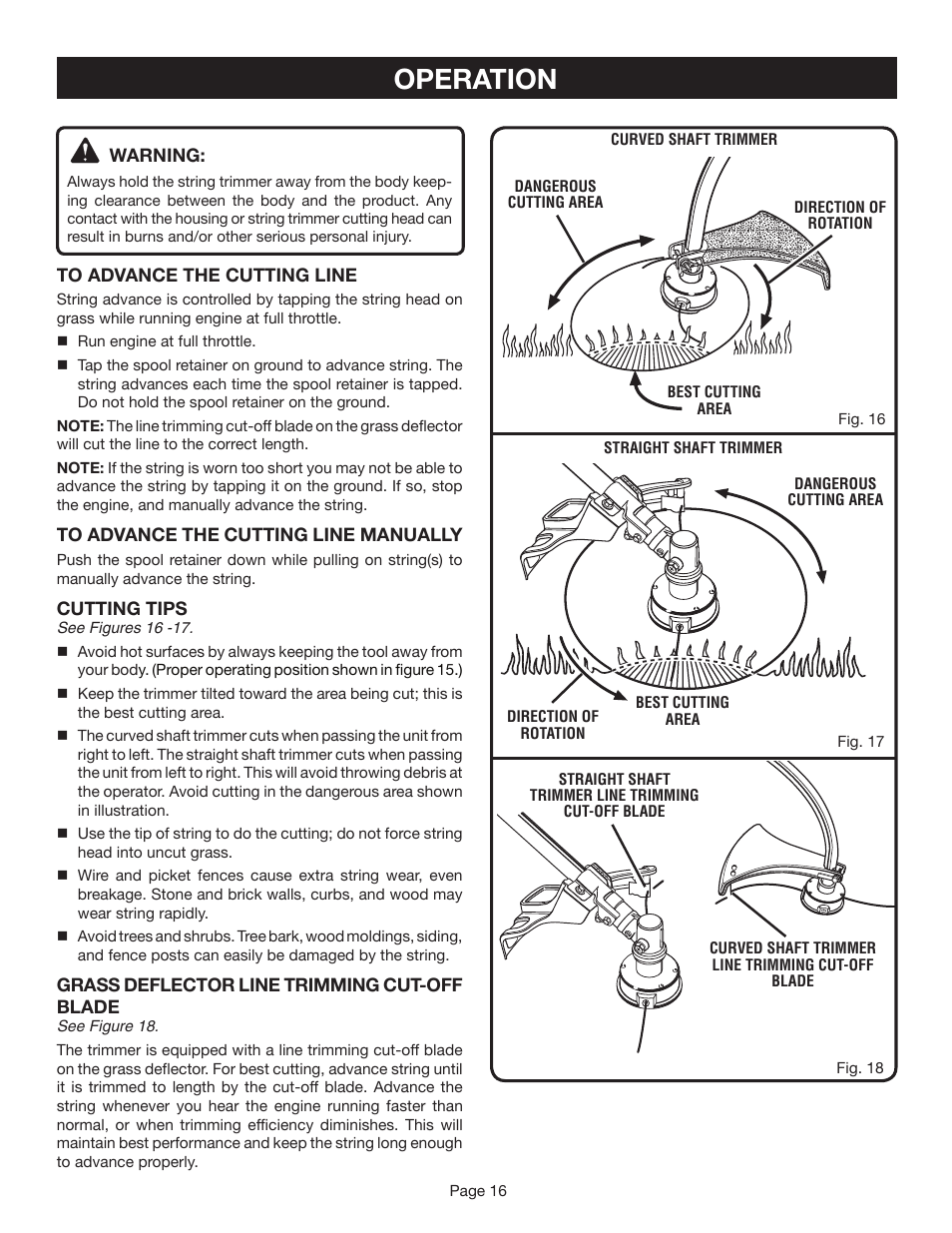 Operation | Ryobi CS30 RY30020B User Manual | Page 16 / 26