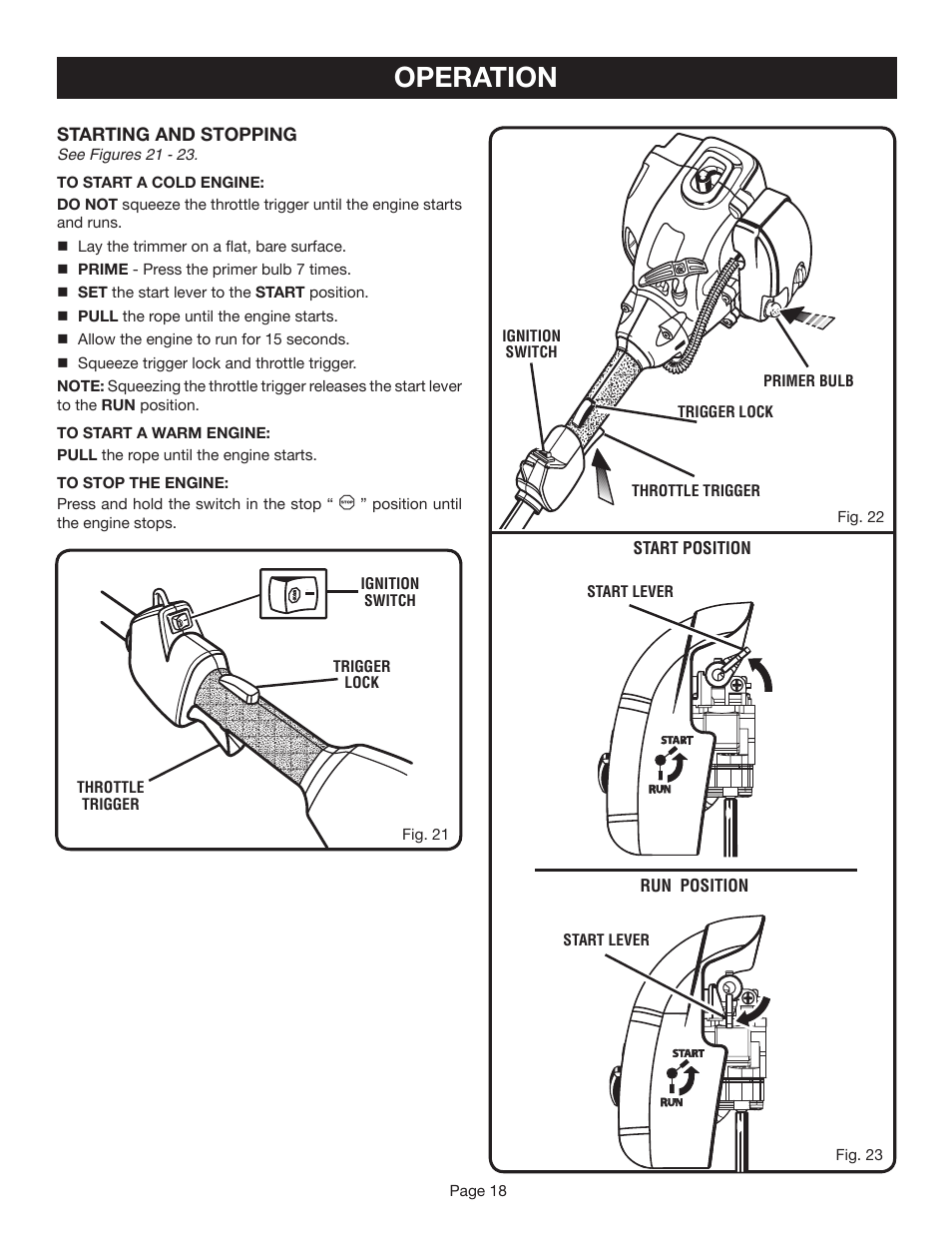 Operation | Ryobi CS30 RY30020B User Manual | Page 18 / 26